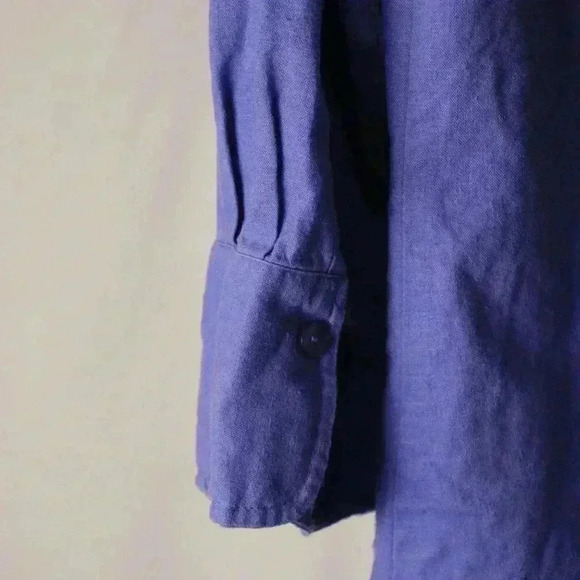 Coldwater Creek button down women's‎ size L blue relaxed blouse long sleeved - Picture 8 of 11